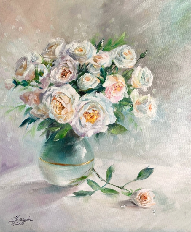Painting for sale online - White bouquet