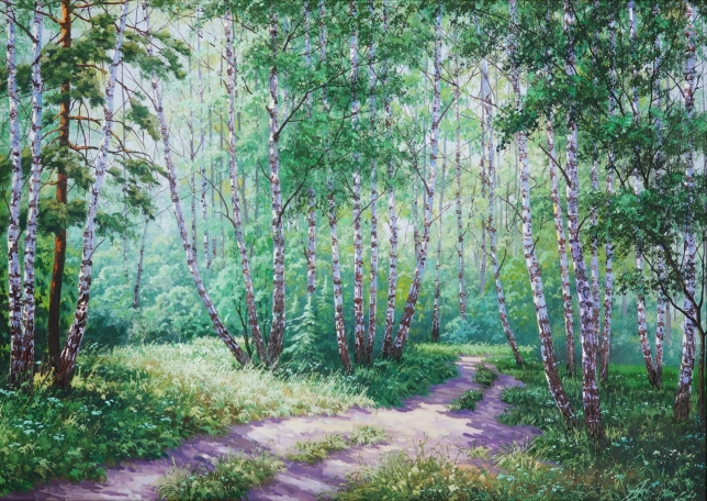 Painting for sale online - Birches