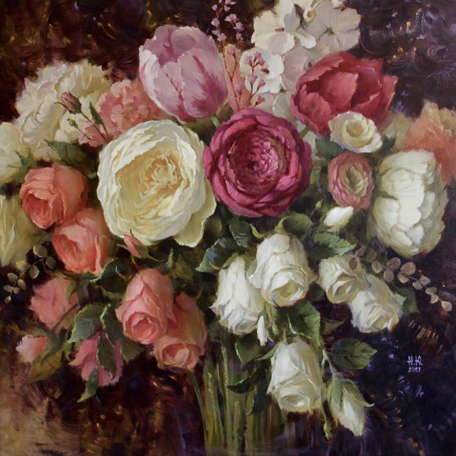 Painting for sale online - Flowers in the dark