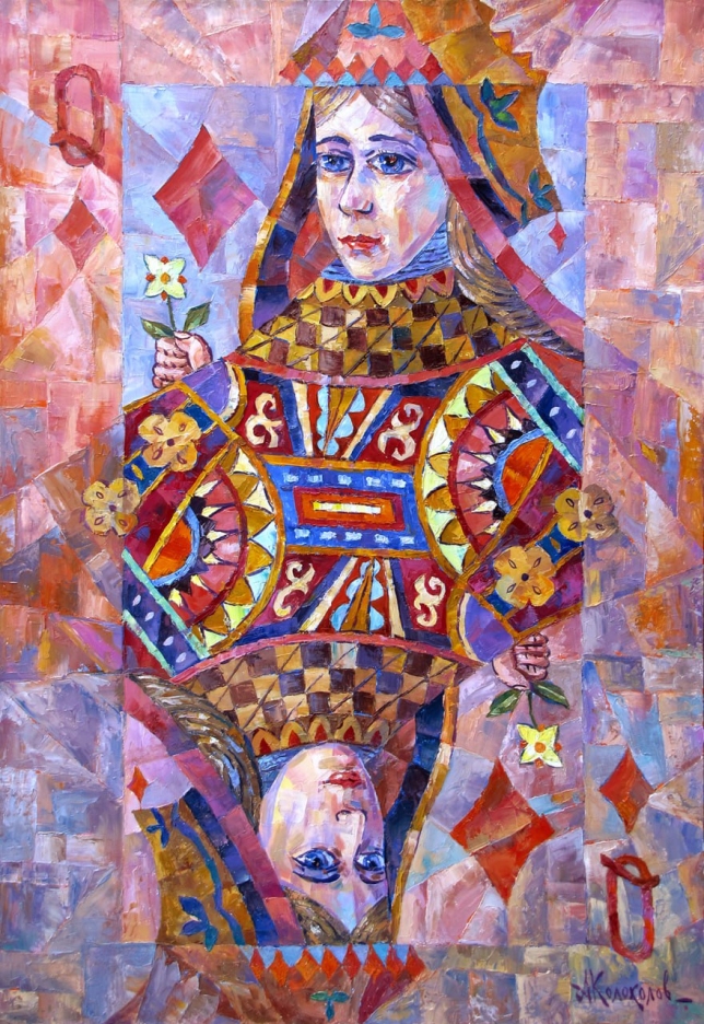 Painting for sale online - Queen of Diamonds