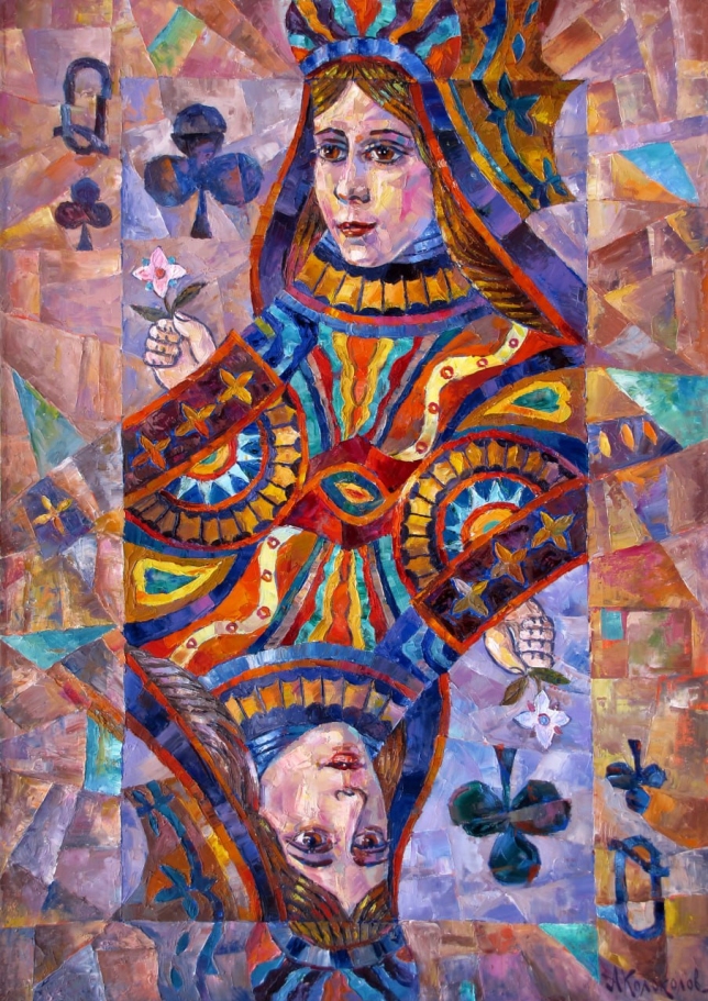 Painting for sale online - Queen of Clubs