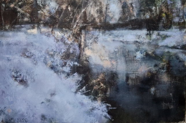 Painting for sale online - WINTER. IT'S GETTING EVENING