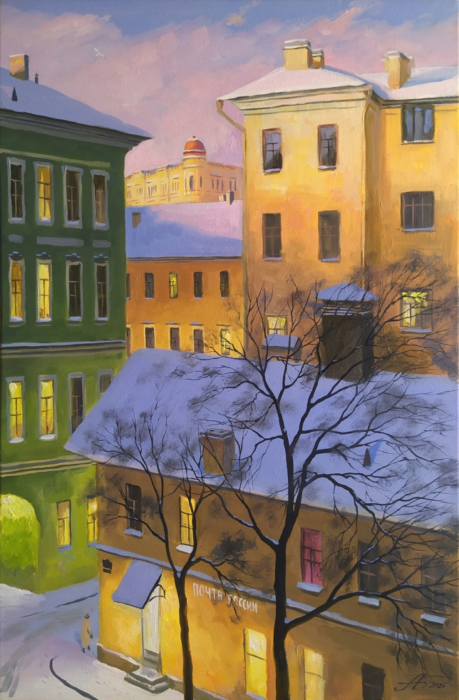 Painting for sale online - Above the roofs of St. Petersburg. Brinko Lane.