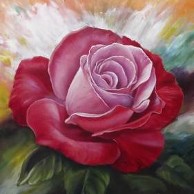 Painting for sale online - Rose-red 