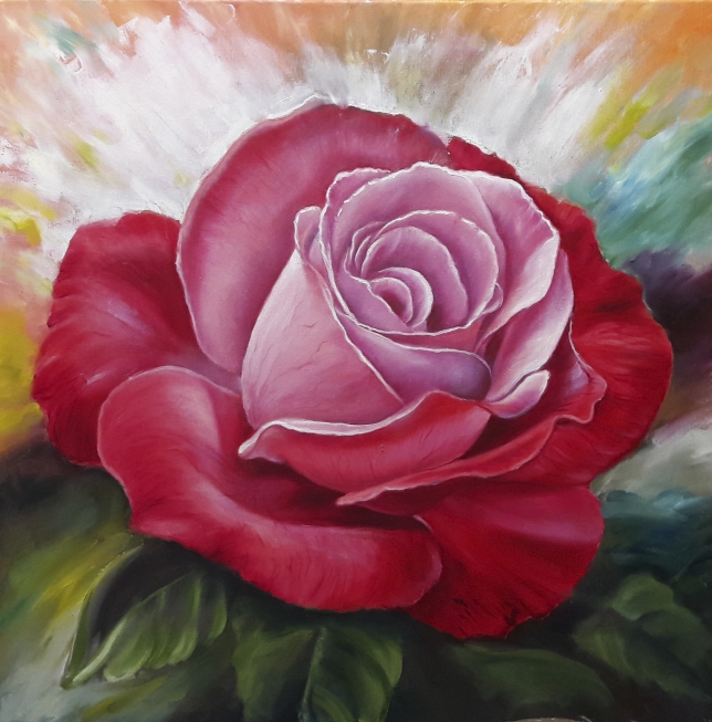Painting for sale online - Rose-red 