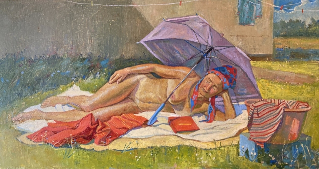 Painting for sale online - Nude with a book