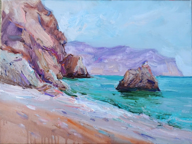 Painting for sale online - Stones and the sea