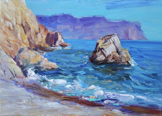 Painting for sale online - Stones and the sea