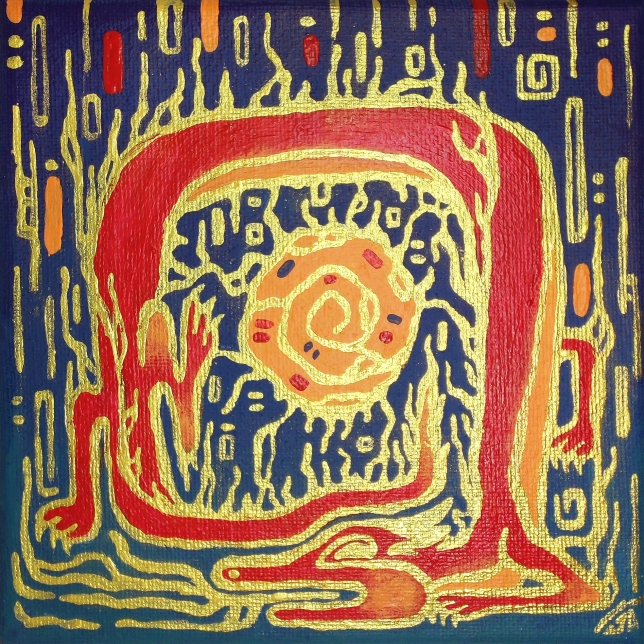 Painting for sale online - DRAGON AND THE SUN