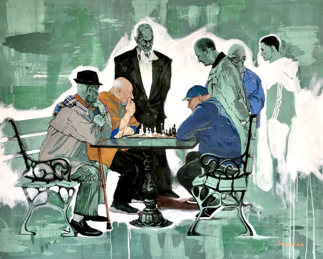 Painting for sale online - Chess Players - I