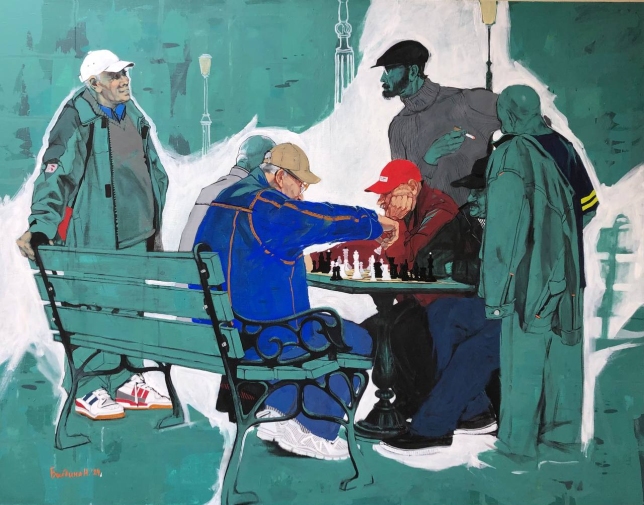 Painting for sale online - Chess Players - II