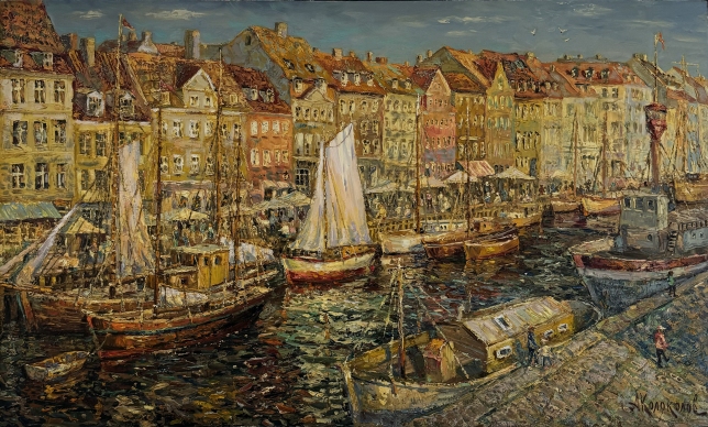 Painting for sale online - Warm evening in Copenhagen