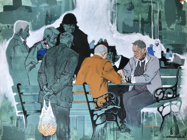 Painting for sale online - Chess Players - III