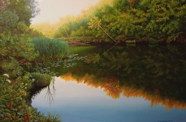 Painting for sale online - Chagan River. Pool