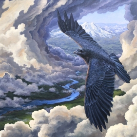 Painting for sale online - Mountain Raven