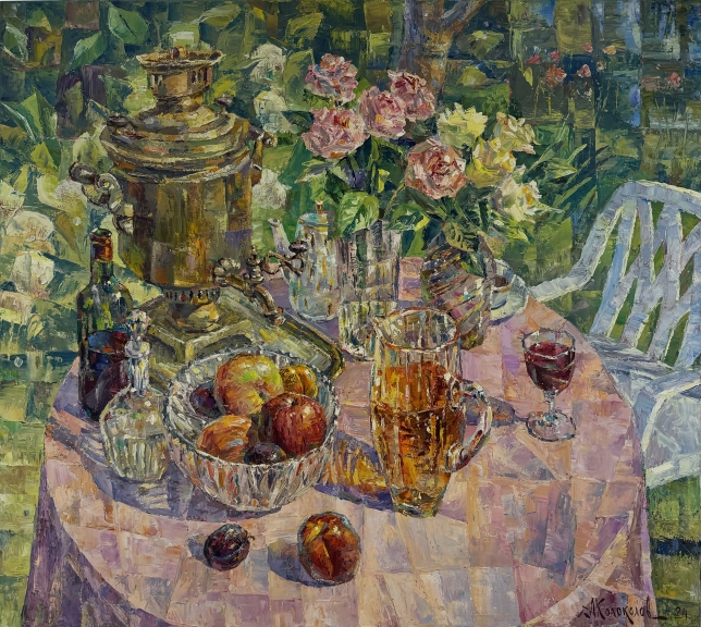 Painting for sale online - Still life with a samovar