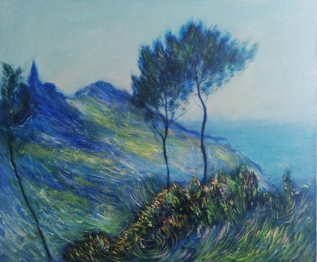 Painting for sale online - Church at Varengeville (copy of Monet)