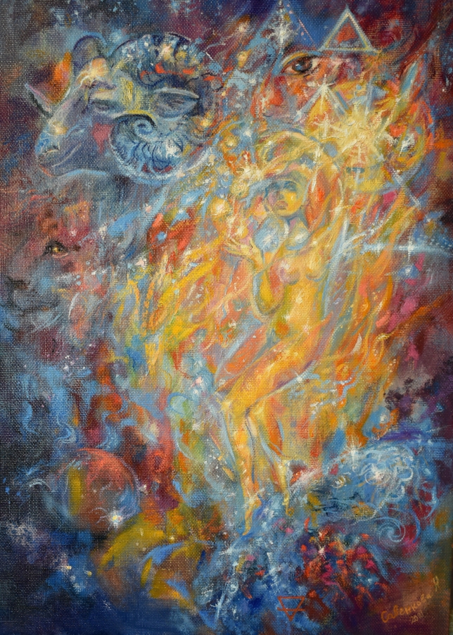 Painting for sale online - Elements Fire and Earth