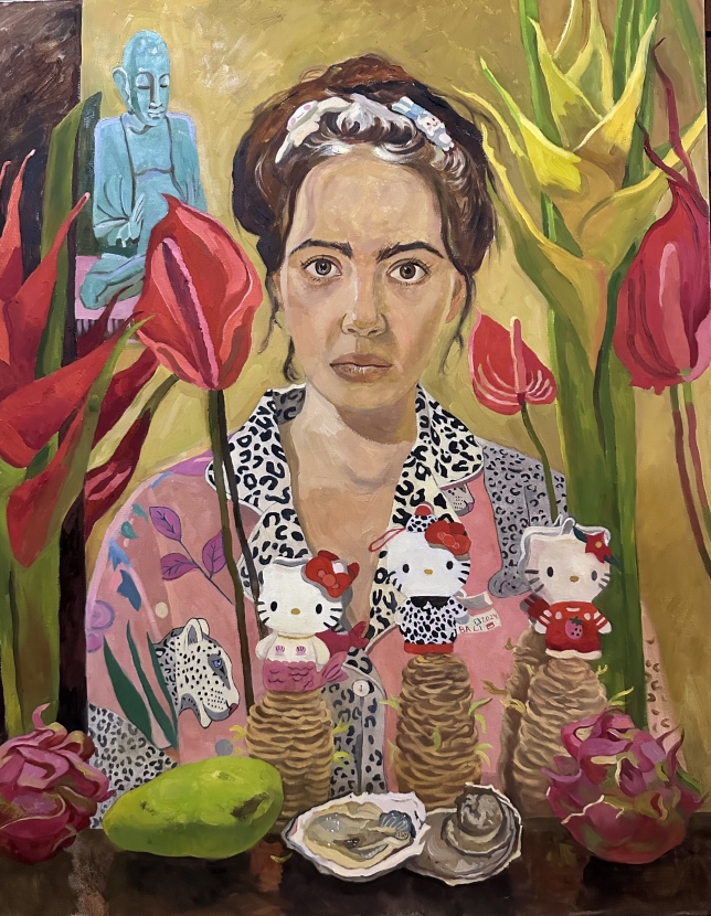 Painting for sale online - Self-portrait with Buddha