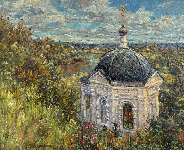 Painting for sale online - The Nadkladeznaya Chapel in Kirzhach