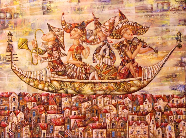 Painting for sale online - Colourful Dreams of Music City