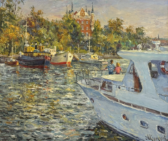 Painting for sale online - Stockholm. View of Skeppsholmen Island