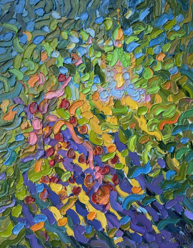 Painting for sale online - Temple through the willow branches