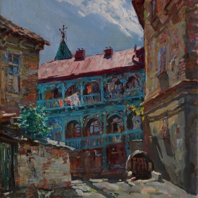 Painting for sale online - Torquise balcony