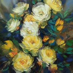 Painting for sale online - Yellow roses