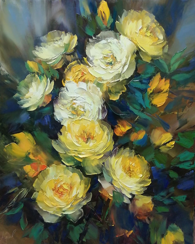 Painting for sale online - Yellow roses