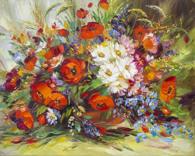 Painting for sale online - Field bouquet