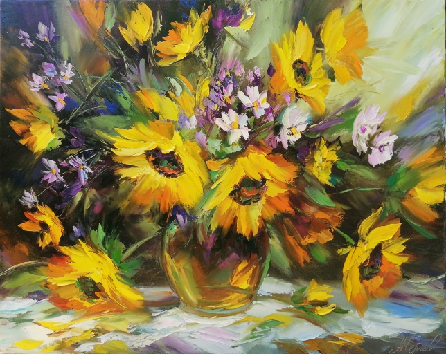 Painting for sale online - Sunflowers