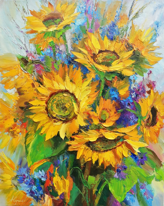 Painting for sale online - Sunflowers
