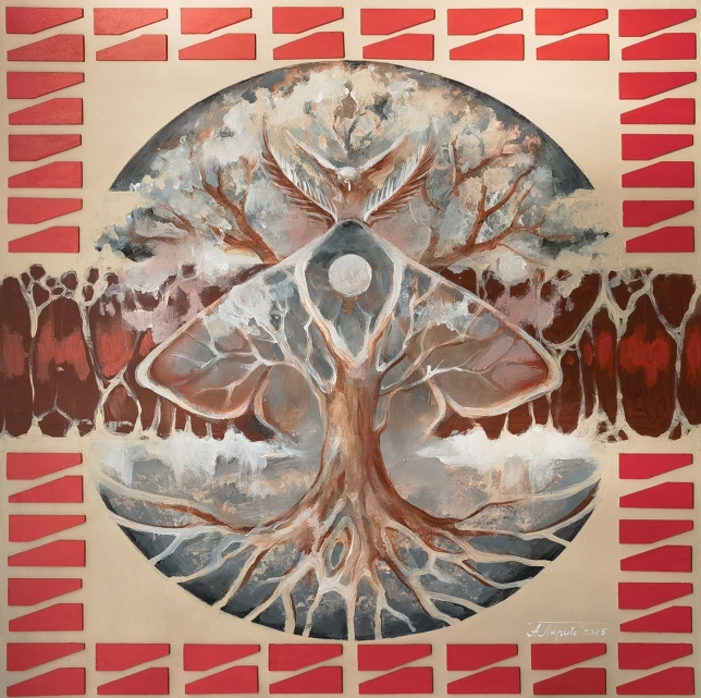 Painting for sale online - Painting in Russian style. Lukomorye. Tree of life. Inside.