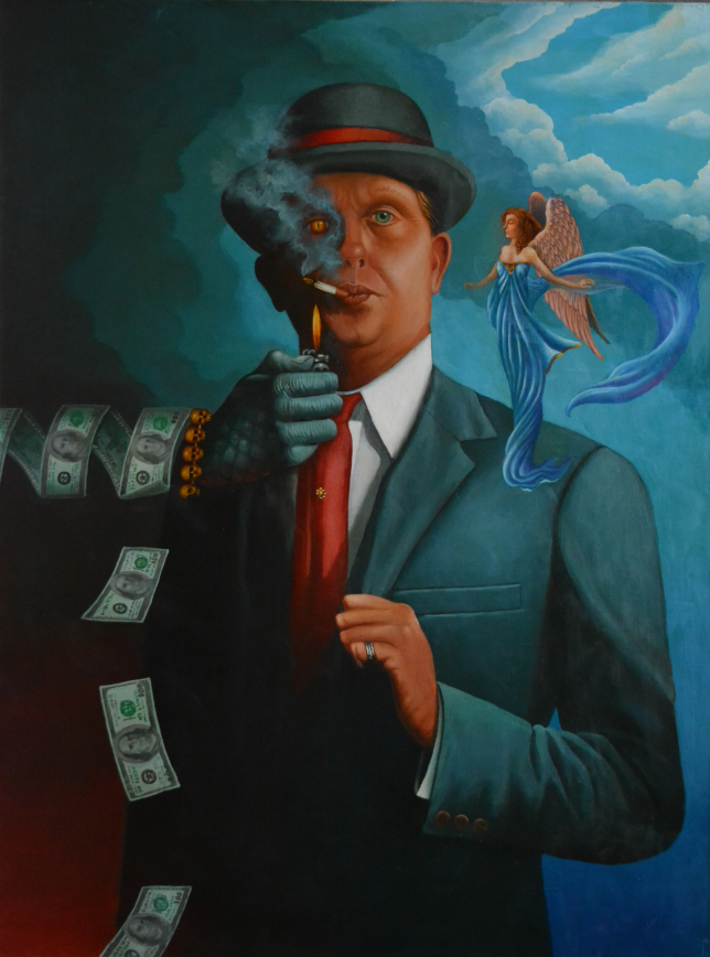 Painting for sale online - Between an angel and a demon