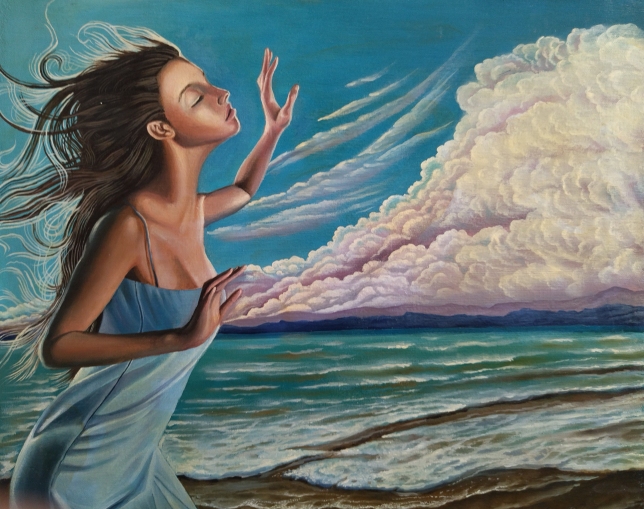 Painting for sale online - Running to the clouds
