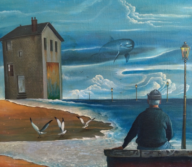 Painting for sale online - Dolphin Day