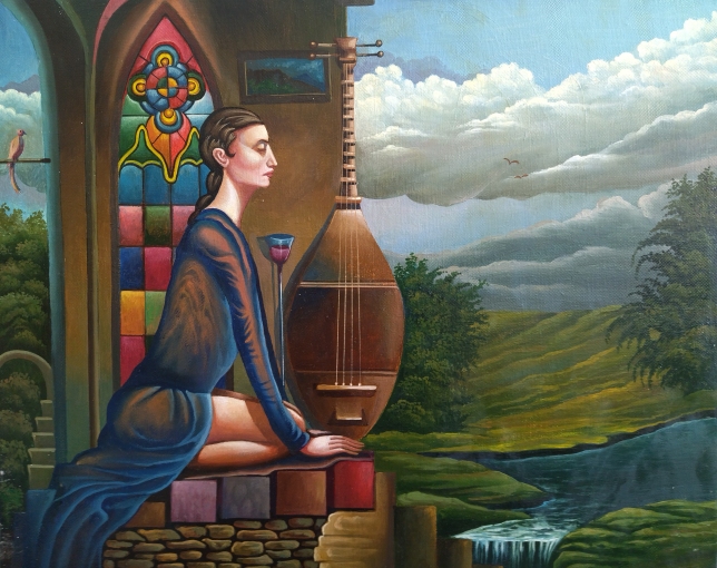 Painting for sale online - Listening to birds singing