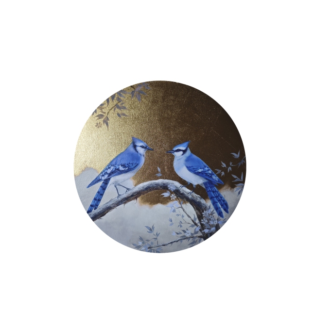 Painting for sale online - Blue Jays Meeting I