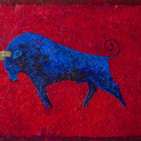 Painting for sale online - Blue Bull