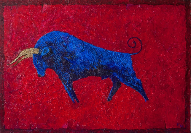 Painting for sale online - Blue Bull