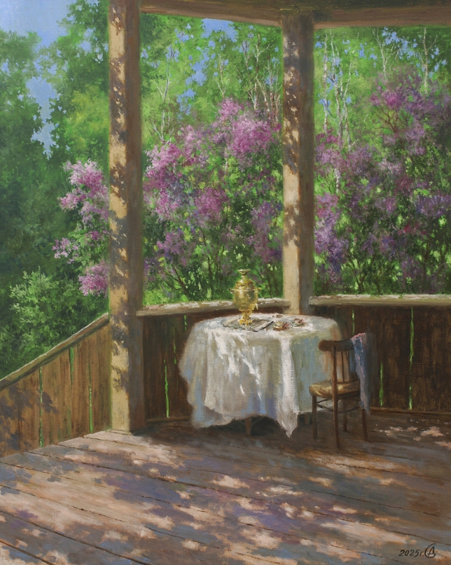 Painting for sale online - May morning at the dacha