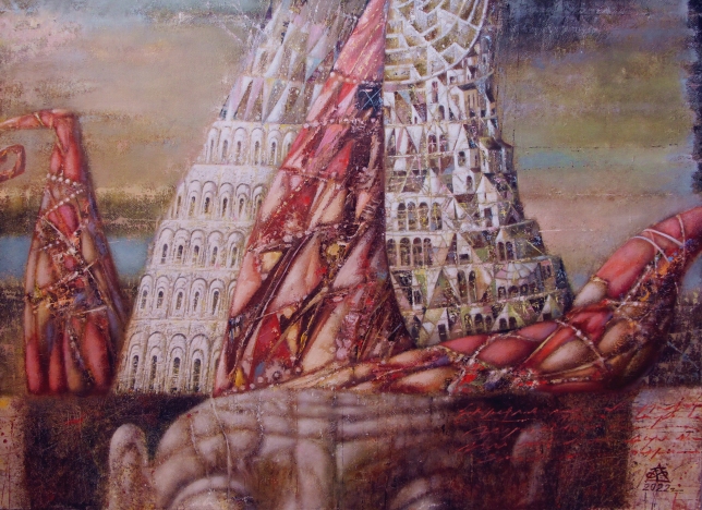 Painting for sale online - Architect or the whole secret is in the hat