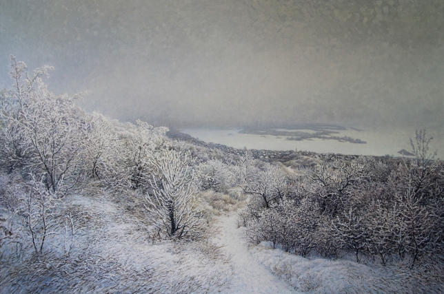 Painting for sale online - View from Sokolovaya Mountain to the Volga and Green Island