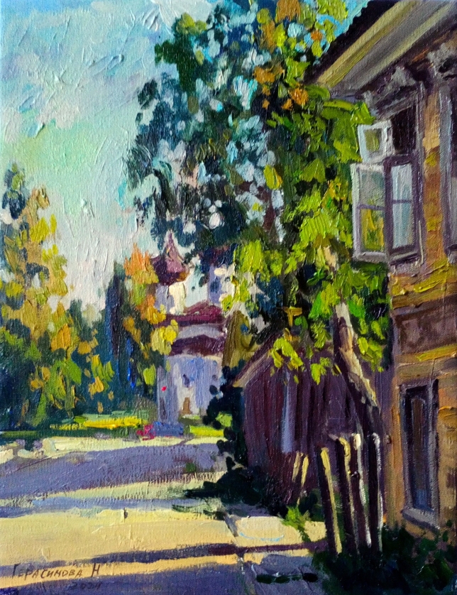 Painting for sale online - Evening shadows. Kargopol