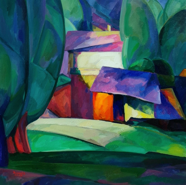 Painting for sale online - Lilac landscape