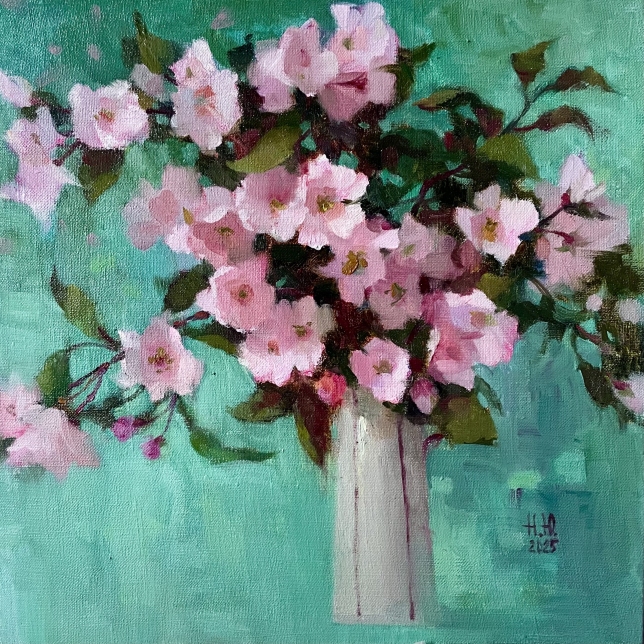 Painting for sale online - Pink apple tree