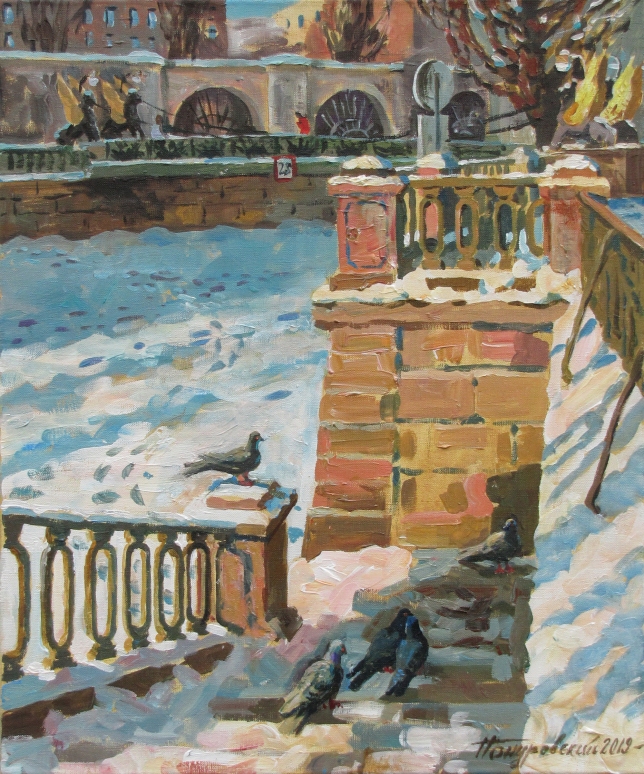Painting for sale online - Winter on the Griboyedov Canal