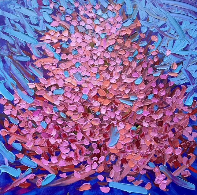 Painting for sale online - Blooming rose tree