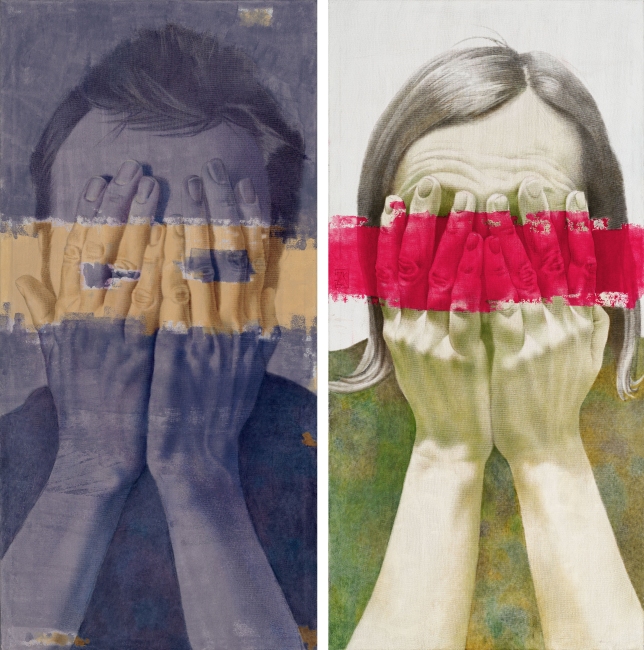 Painting for sale online - Diptych I cant look 